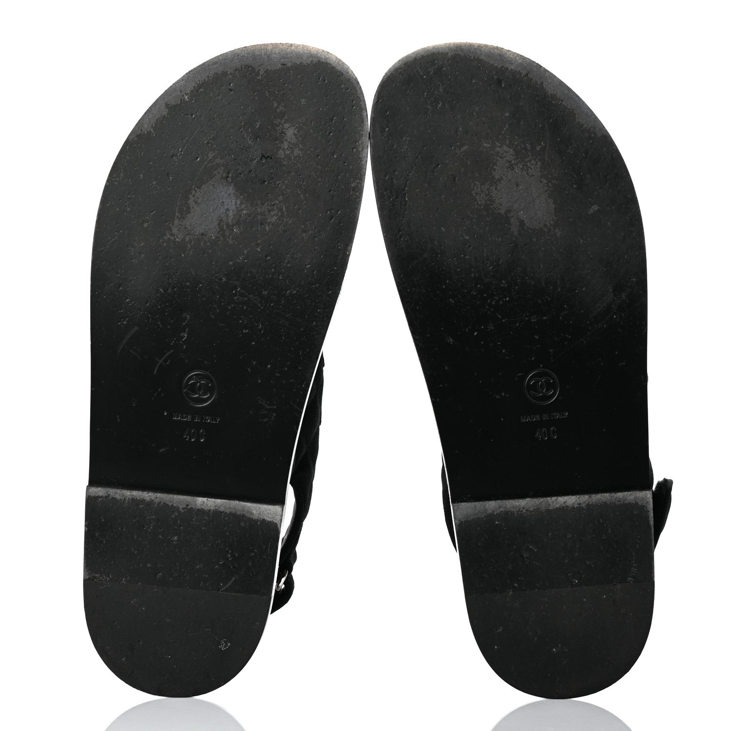 Chanel Fabric Velcro Dad Sandals 40 Black 5 of 9