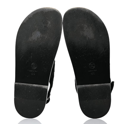Chanel Fabric Velcro Dad Sandals 40 Black 5 of 9