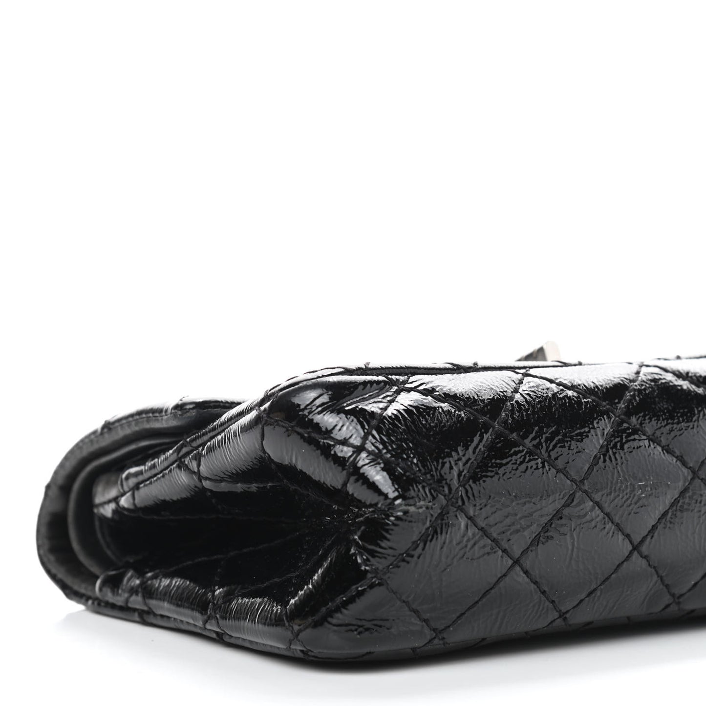 Crinkled Patent Quilted 2.55 Reissue Mini Flap Black