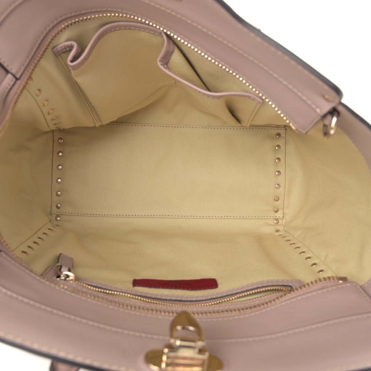 Valentino Garavani Vitello Rockstud Double Handle Tote Poudre 5 of 10