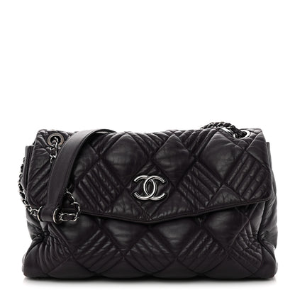 Chanel Lambskin In And Out XL Maxi Flap Dark Purple 1 of 12