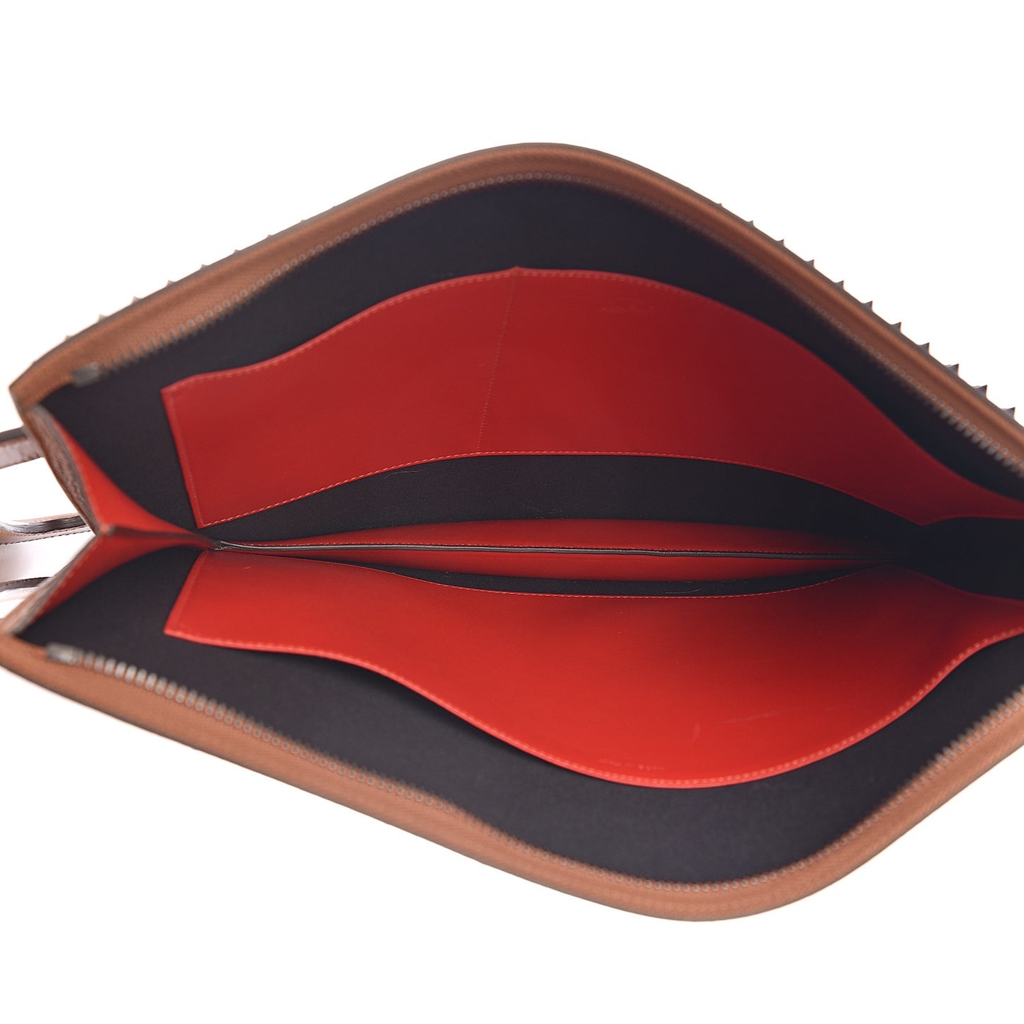 Calfskin Spiked Large Trictrac Portfolio Bag Cannelle