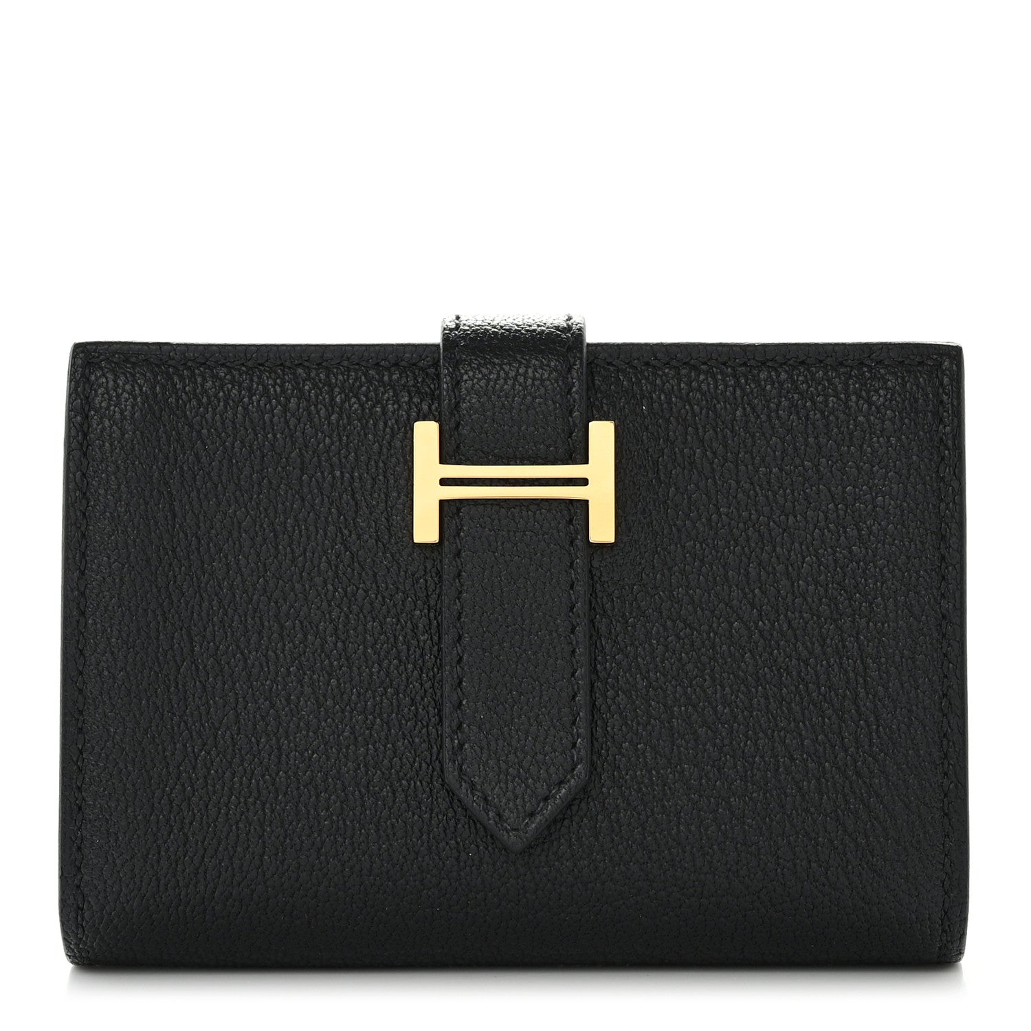 Hermes Chevre Mysore Mini Bearn Wallet Black 1 of 8