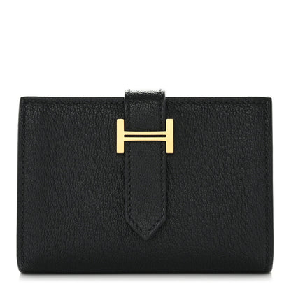 Hermes Chevre Mysore Mini Bearn Wallet Black 1 of 8