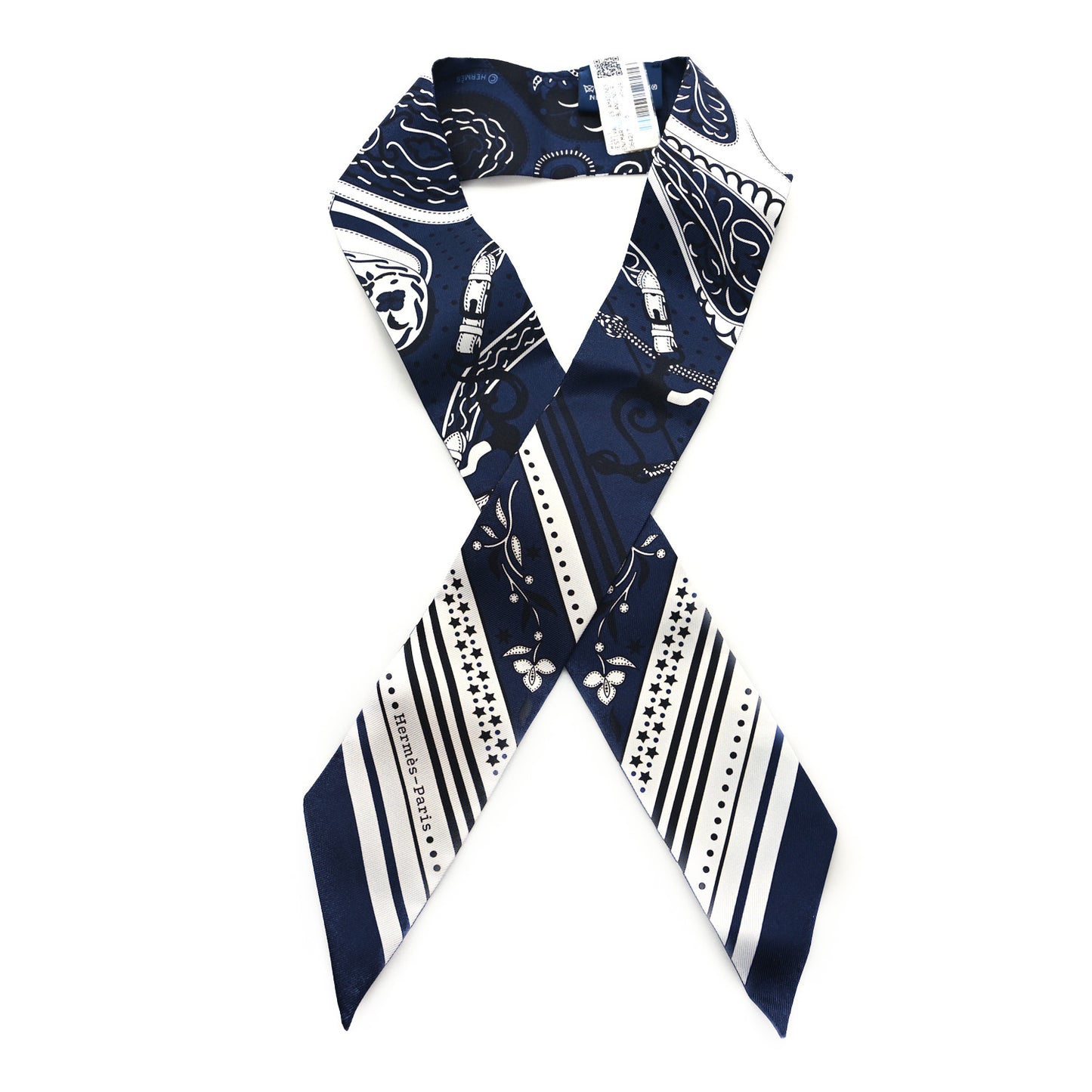 Silk Festival Des Amazones Twilly Marine White Black