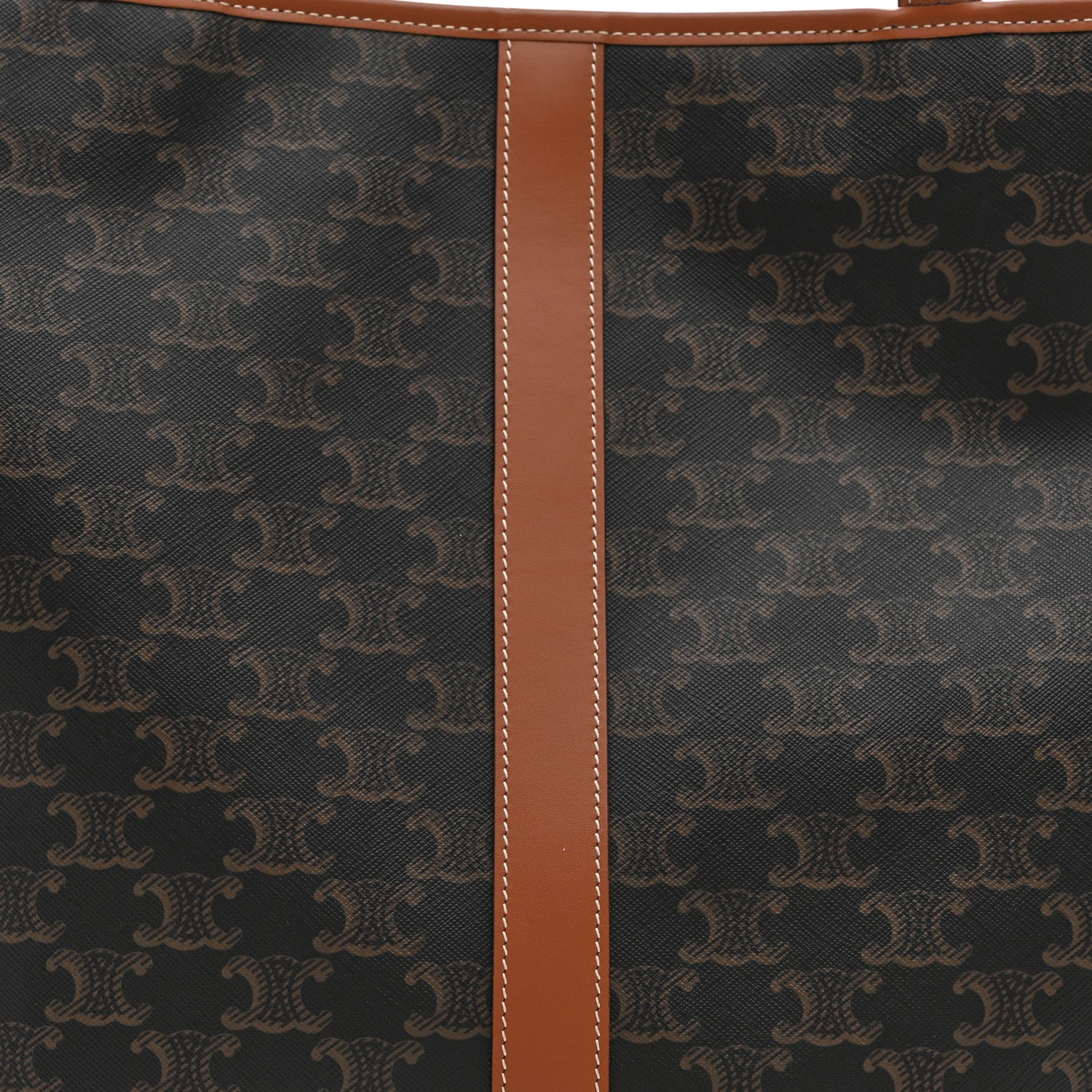 Celine Triomphe Canvas Calfskin Medium Cabas Bag Tan 9 of 11