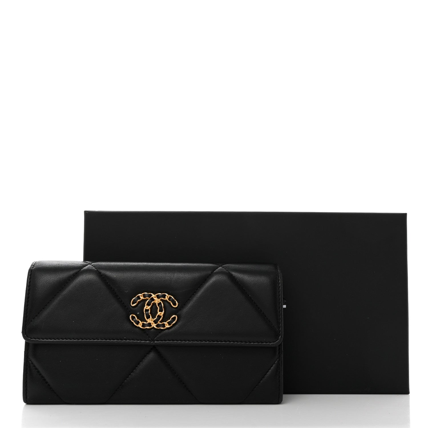 Chanel Lambskin Quilted Chanel 19 Flap Wallet Black 11 of 11