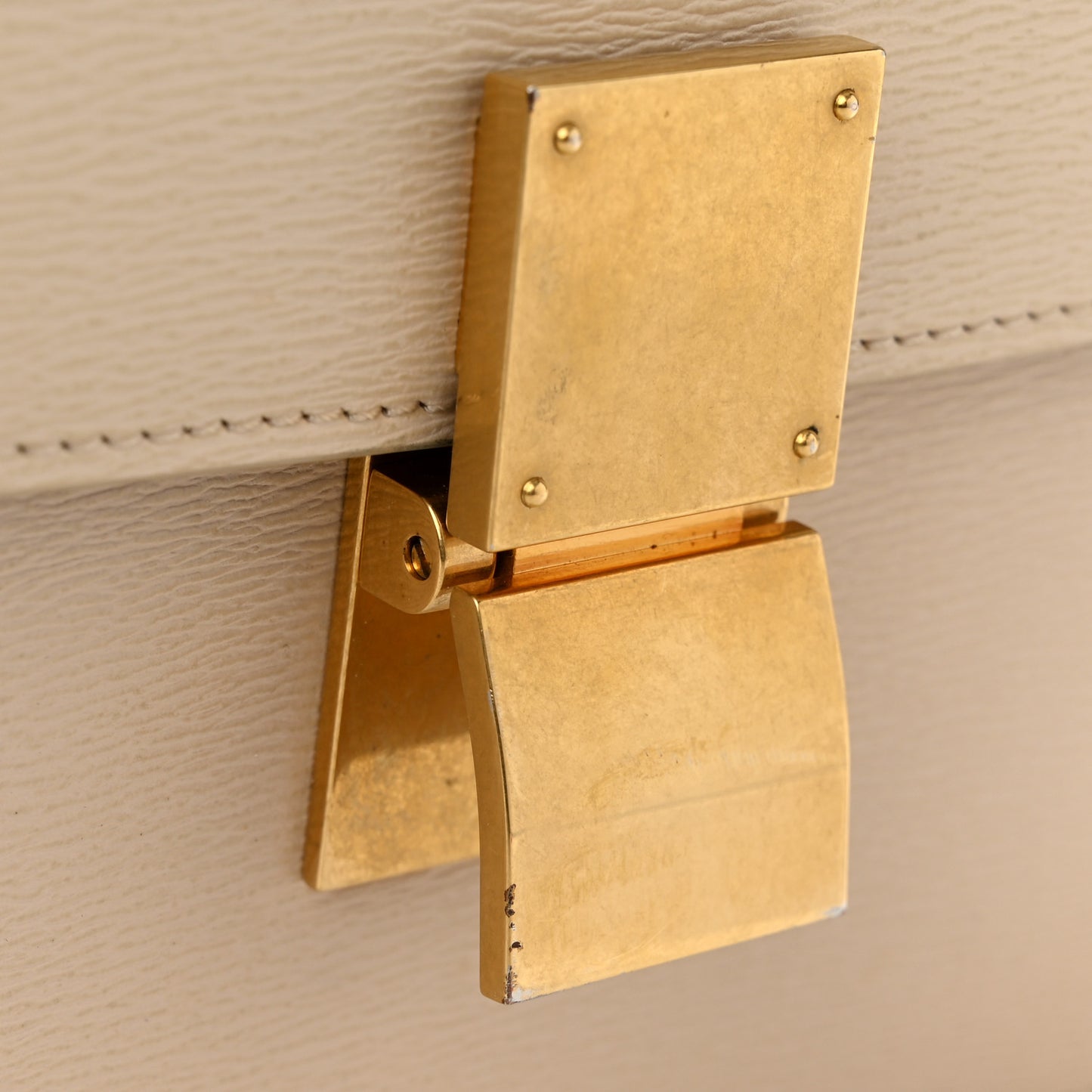 Liege Calfskin Medium Classic Box Flap Bag Powder