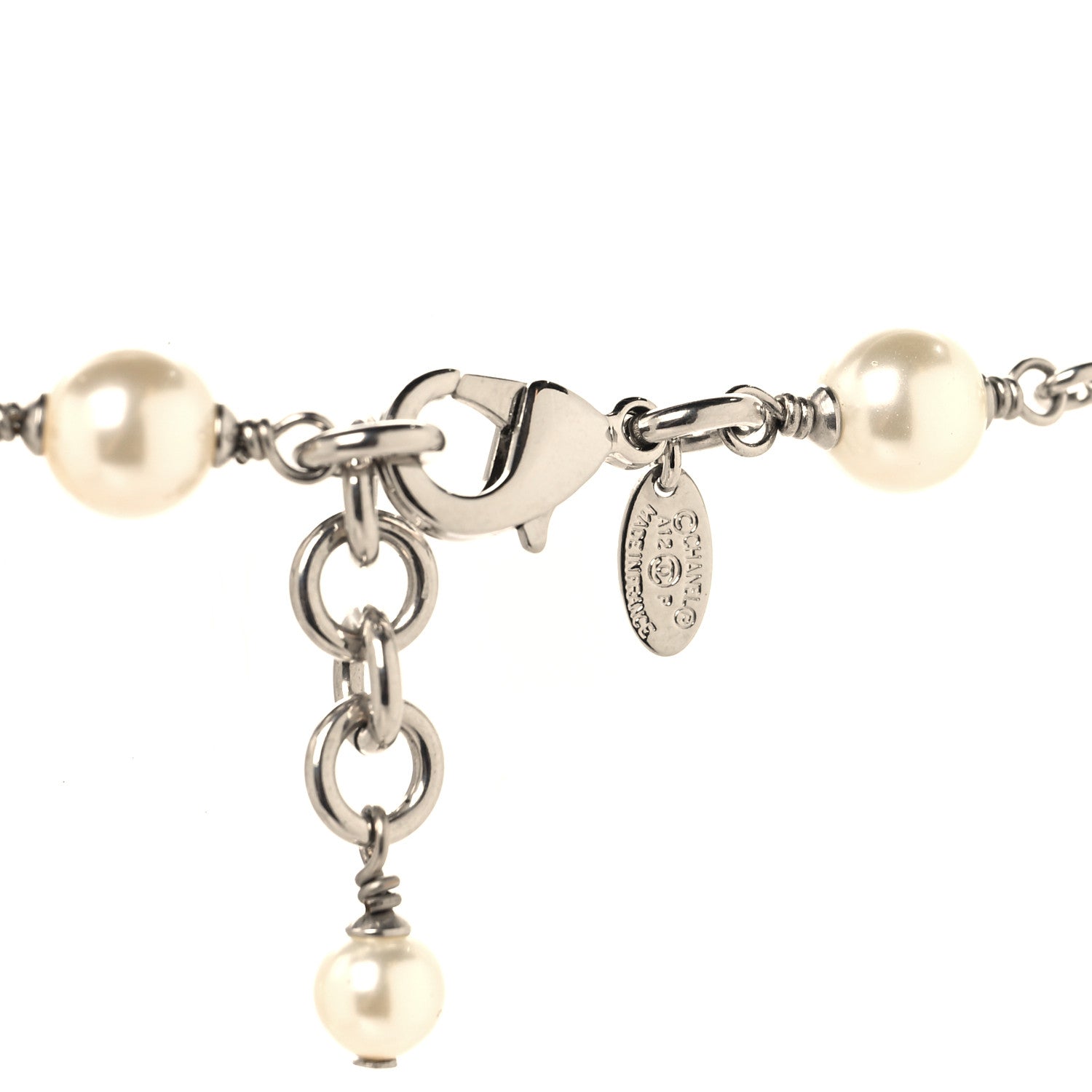 Chanel Pearl Multistrand CC Long Necklace Pearly White 4 of 4
