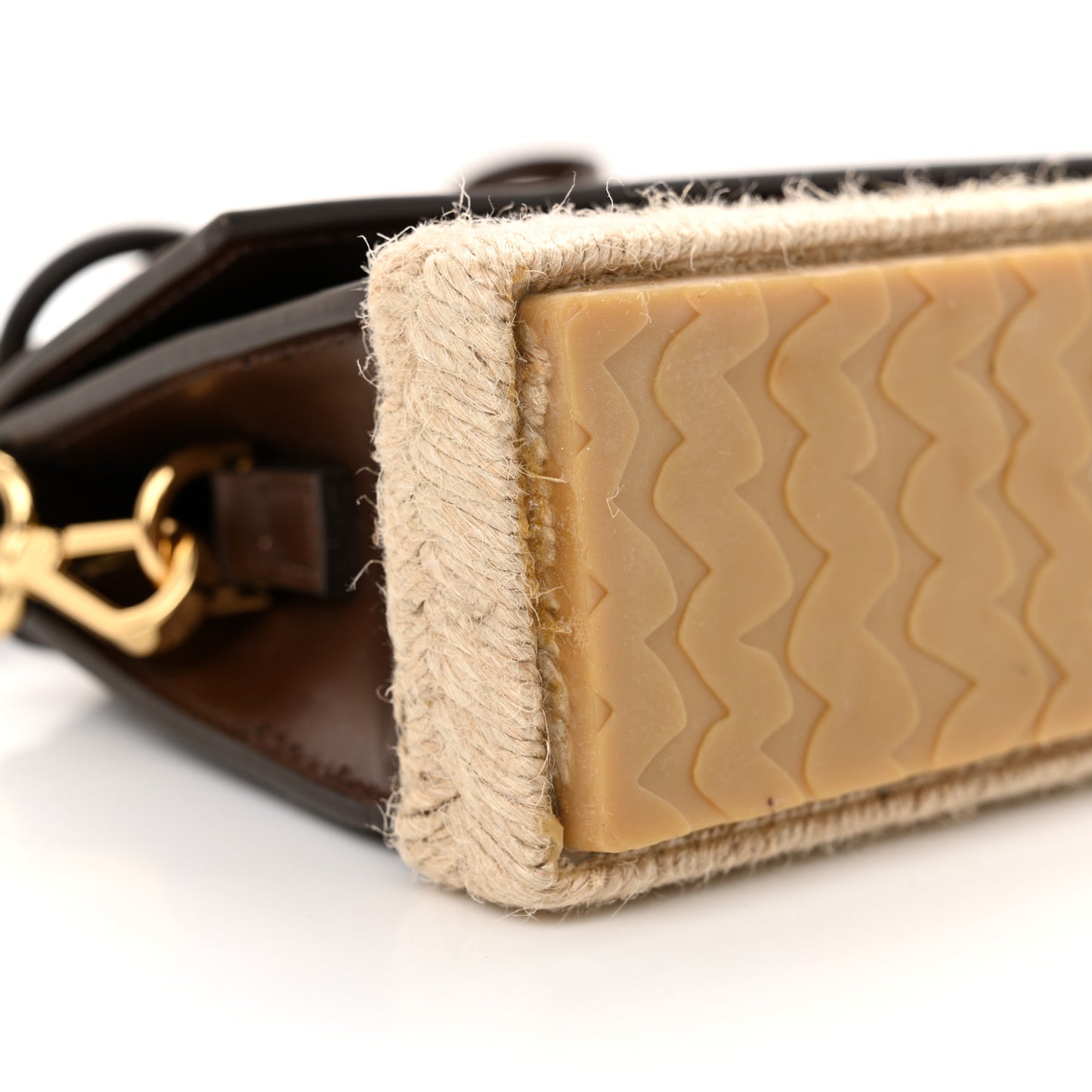 Calfskin Raffia Le Chiquito Long Cordao Brown