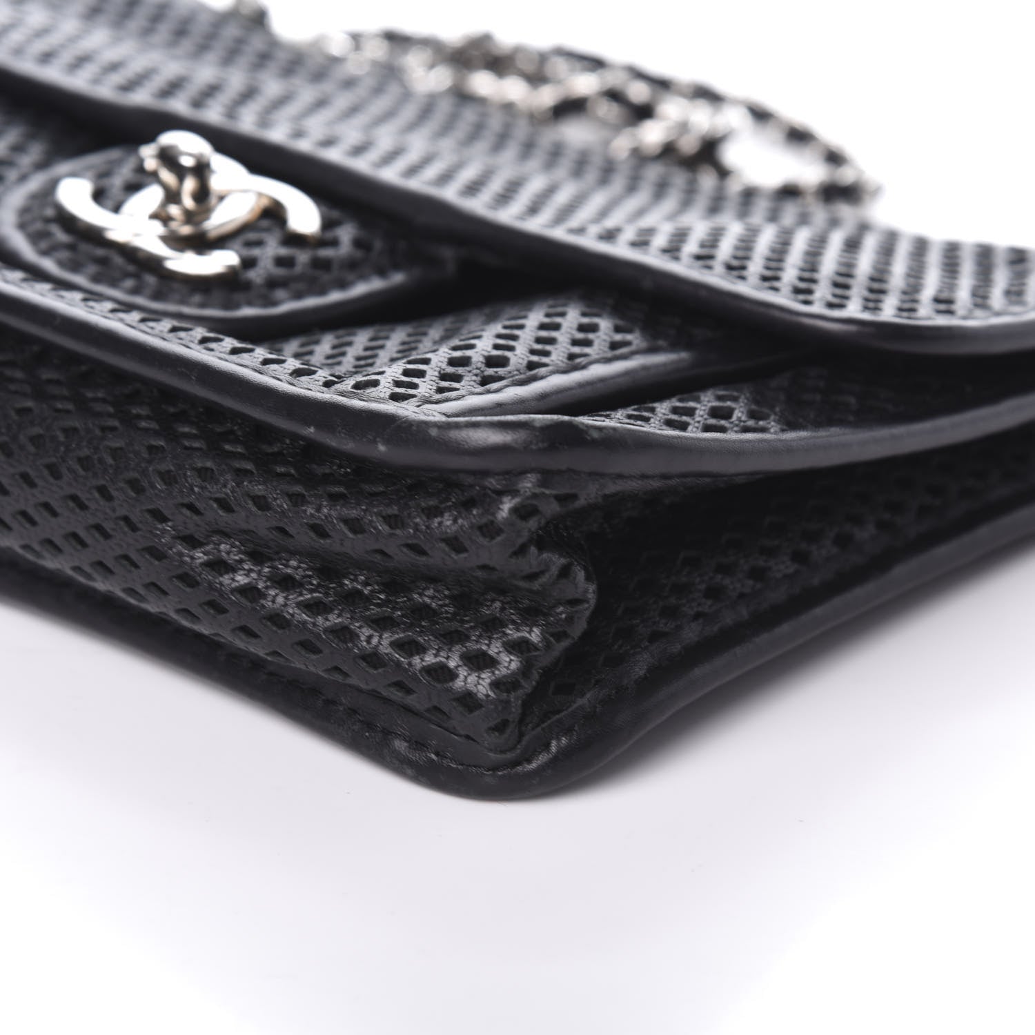 Chanel Metallic Perforated Calfskin Small Up In The Air Flap Black 17 of 18
