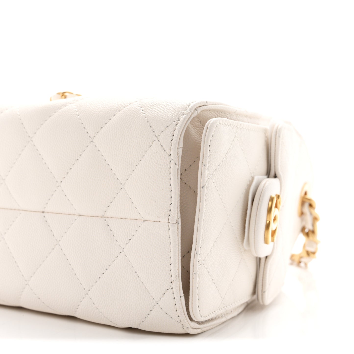 Caviar Quilted Mini Chanel 25 Handbag White