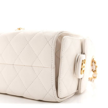 Chanel Caviar Quilted Mini Chanel 25 Handbag White 10 of 11