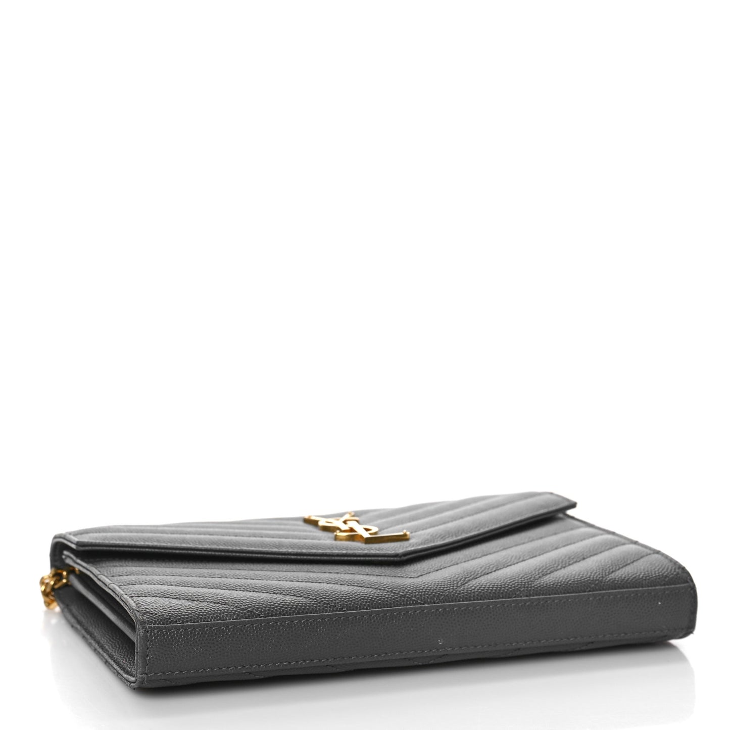 Grain De Poudre Matelasse Chevron Monogram Chain Wallet Earth