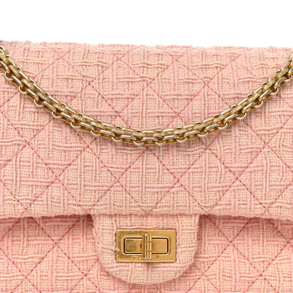 Chanel Wool Tweed Quilted 2.55 Reissue 225 Flap Light Pink 8 of 14