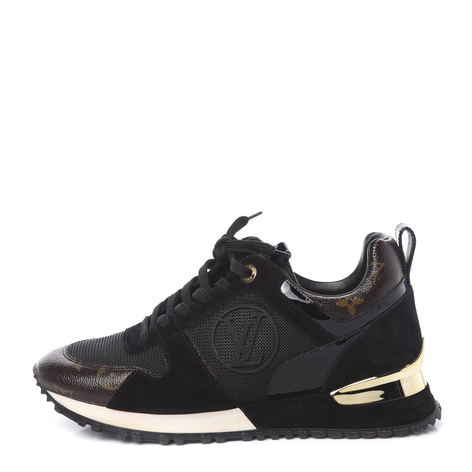Louis Vuitton Suede Monogram Run Away Sneakers 37 Black 1 of 8