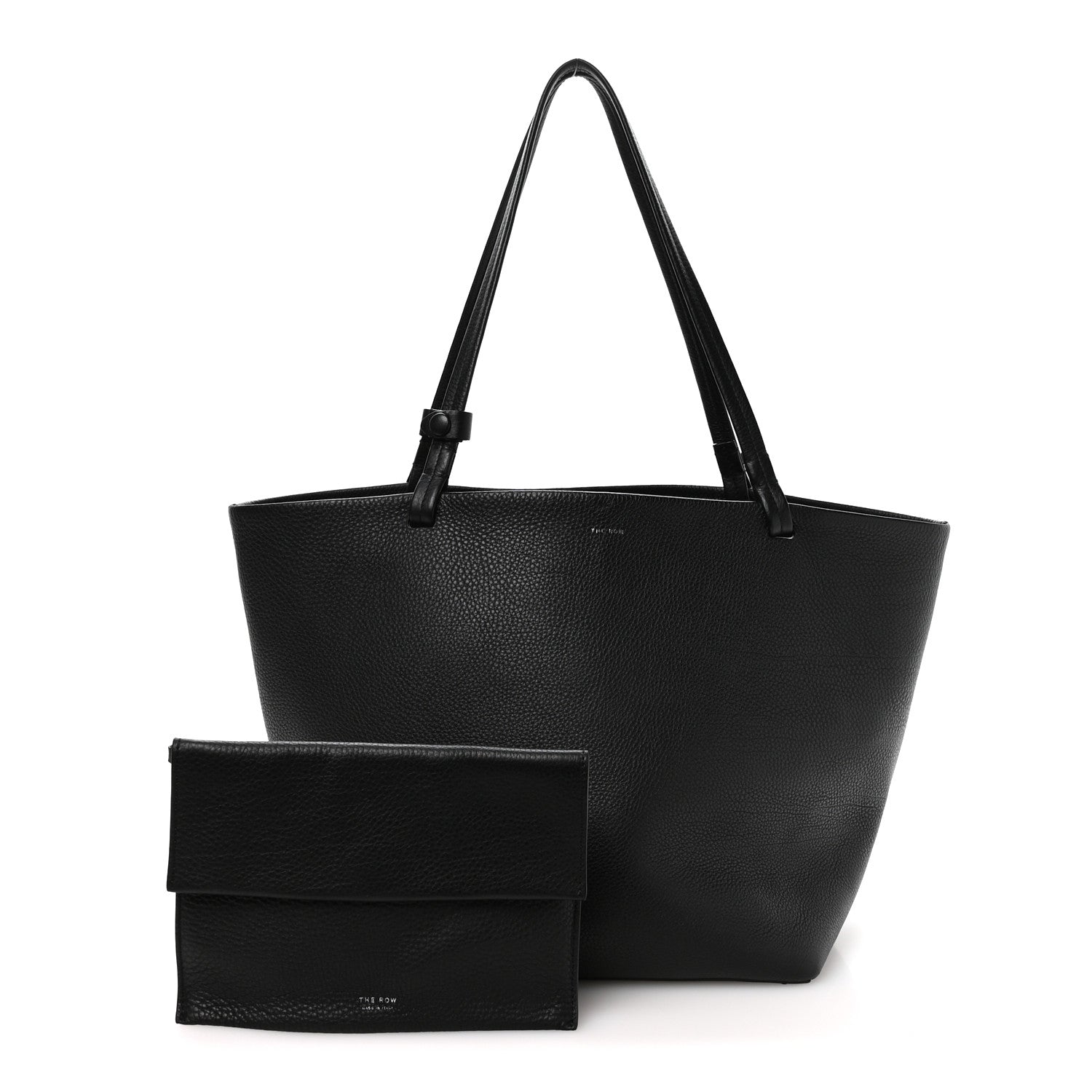 The Row Grained Calfskin Park Tote Three Black 3 of 10