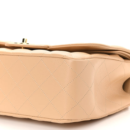 Chanel Caviar Quilted Jumbo Double Flap Beige 10 of 11
