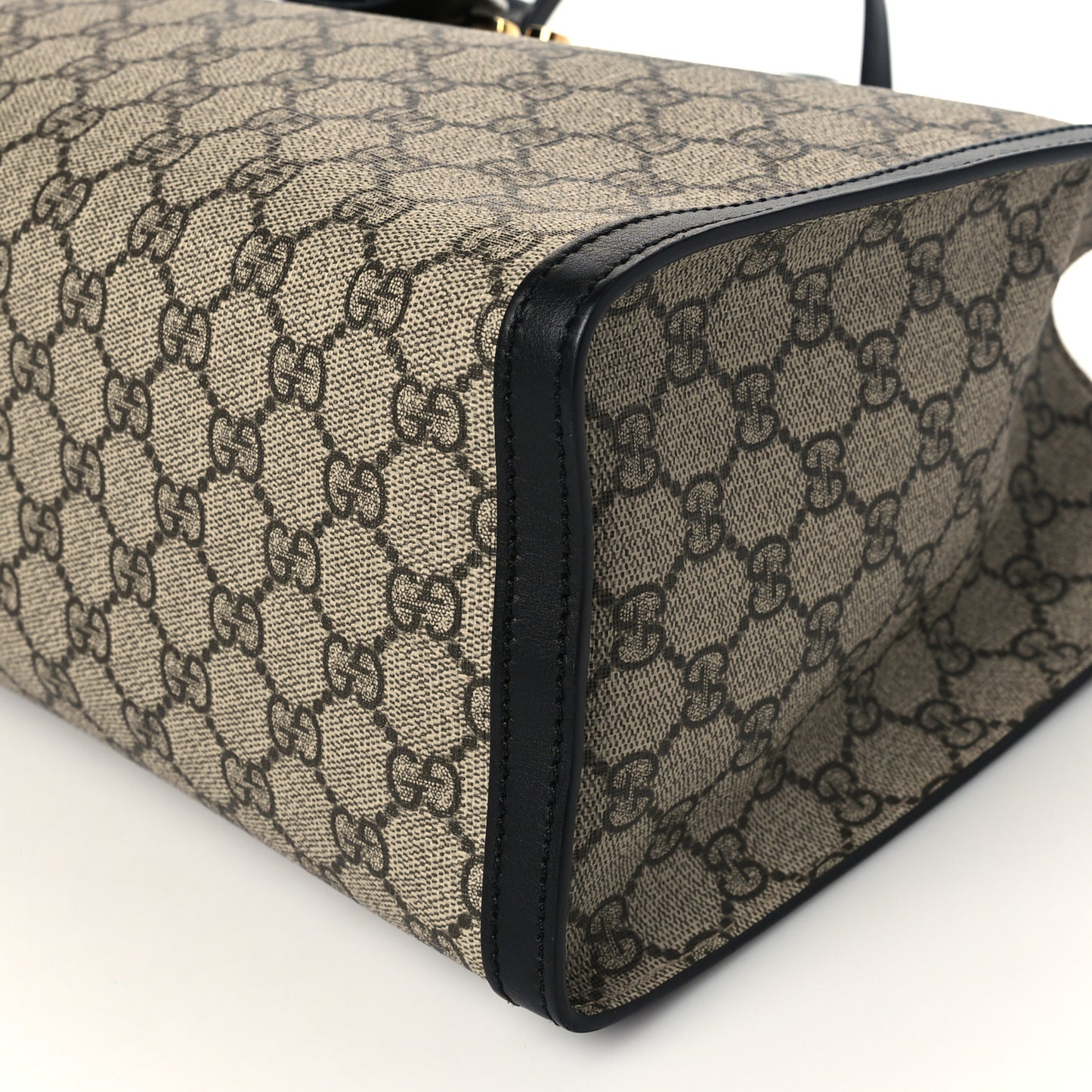 GG Supreme Monogram Medium Padlock Tote Black