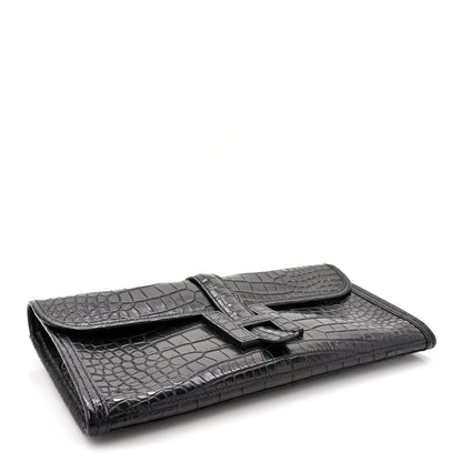 Hermes Matte Alligator Jige Elan 29 Clutch Black 4 of 8