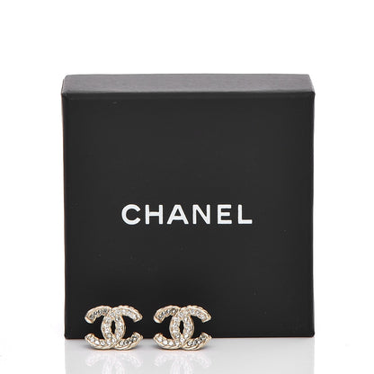 Chanel Crystal Timeless CC Earrings Gold 5 of 5