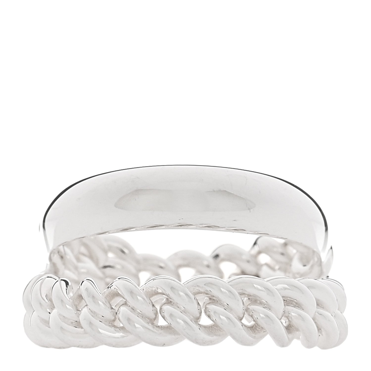 Hermes Sterling Silver MM Boucle Selier Inflexible Ring 63 10.5 1 of 5