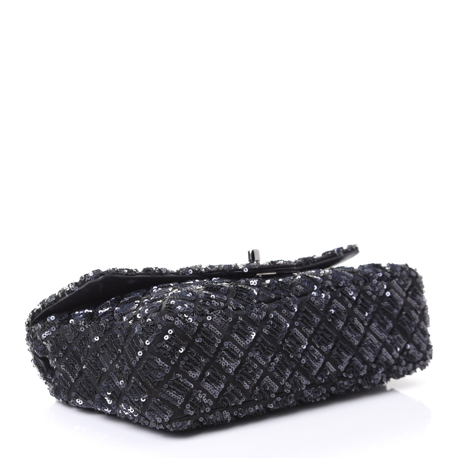 Chanel Satin Sequin Medium Classic Flap Blue 3 of 5