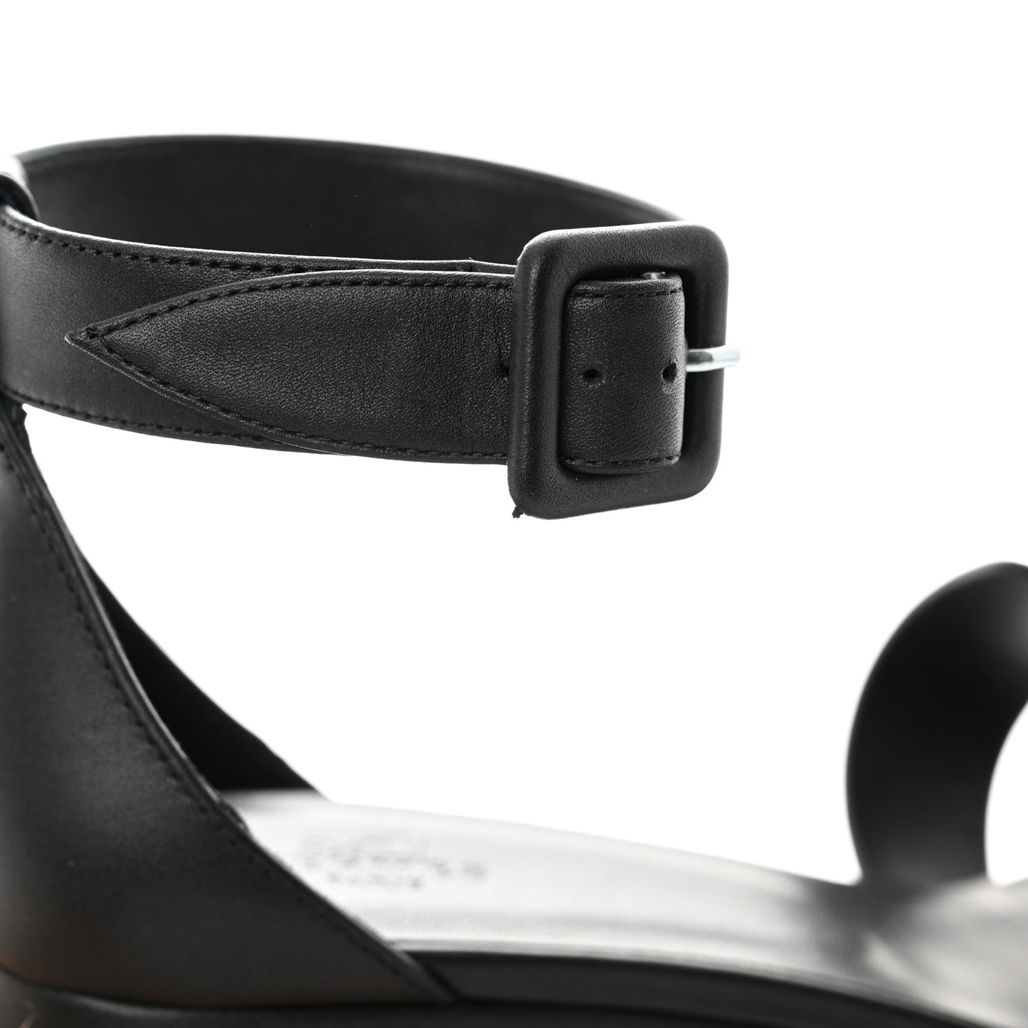 Goatskin Elda Espadrille Wedge Sandals 38 Black