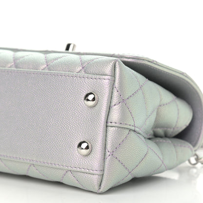 Chanel Iridescent Caviar Quilted Extra Mini Coco Handle Flap Purple 10 of 13