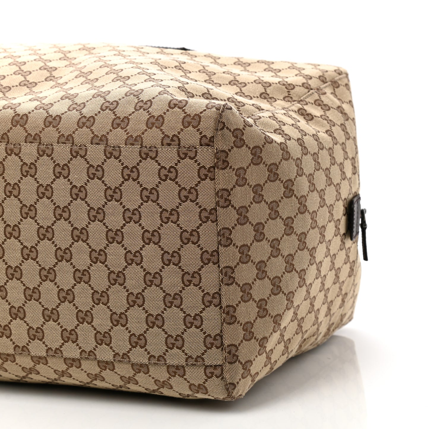 GG Monogram Web Large Collapsible Carry On Duffle Beige Brown