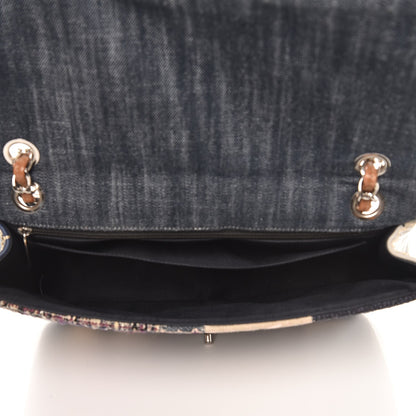 Chanel Denim Tweed Patchwork Jumbo Single Flap Multicolor 6 of 9