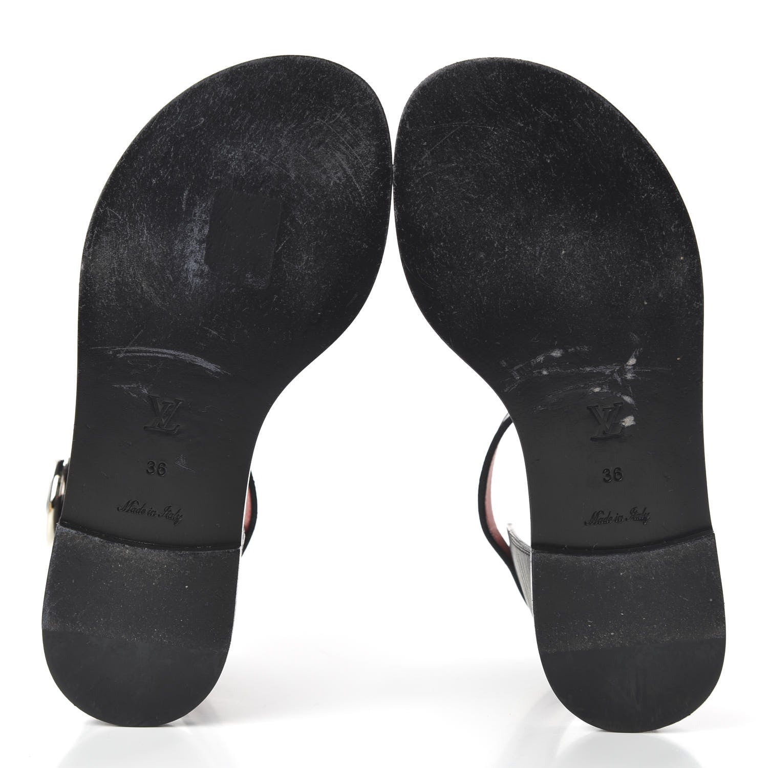 Louis Vuitton Calfskin Monogram Ocean Drive Flat Sandals 36 Black 5 of 13