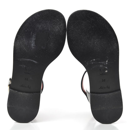 Louis Vuitton Calfskin Monogram Ocean Drive Flat Sandals 36 Black 5 of 13