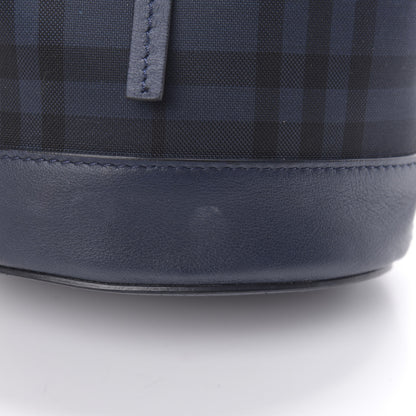 Burberry Overdyed Canvas Horseferry Check Baby Bucket Bag Blue Carbon 12 of 13