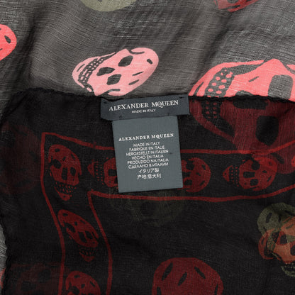Alexander McQueen Silk Skull Scarf Black Multicolor 2 of 3