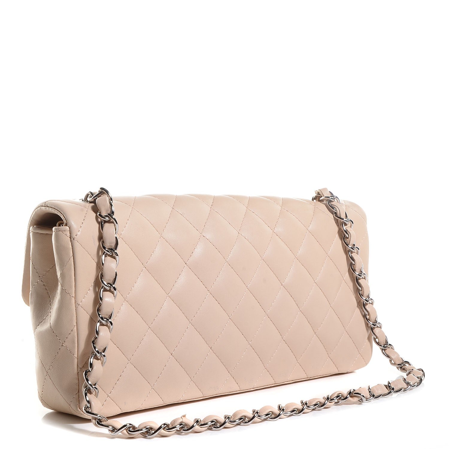 Chanel Lambskin Quilted East West Flap Beige Clair 3 of 9