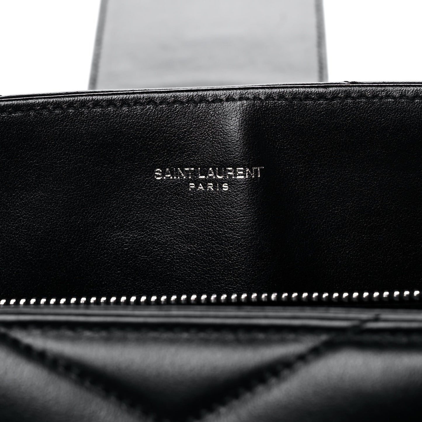 Calfskin Y Quilted Monogram Large Loulou Shopper Black
