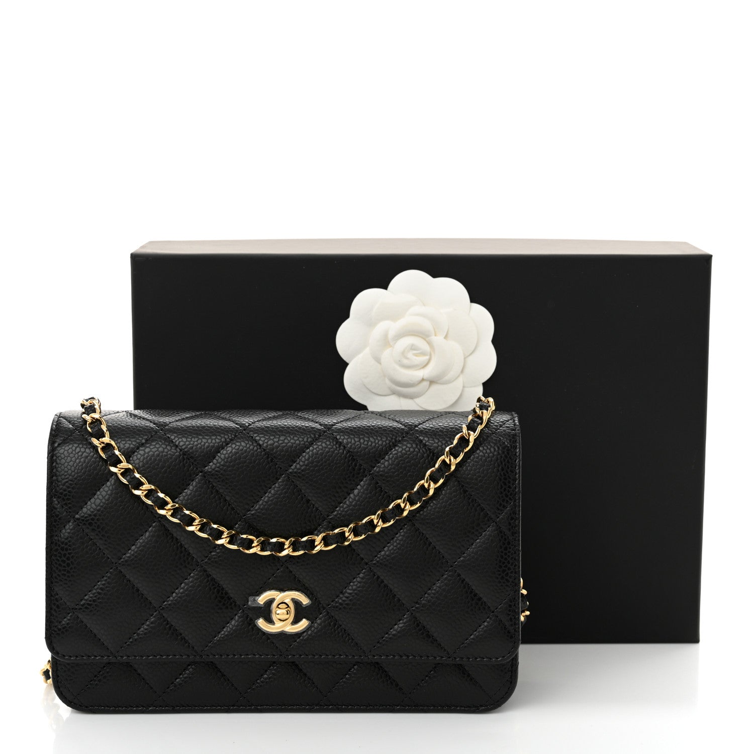 Chanel Caviar Quilted CC Turnlock Wallet On Chain WOC Black 12 of 12