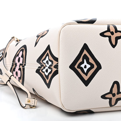 Louis Vuitton Monogram Giant Wild At Heart Neverfull MM Creme 7 of 9