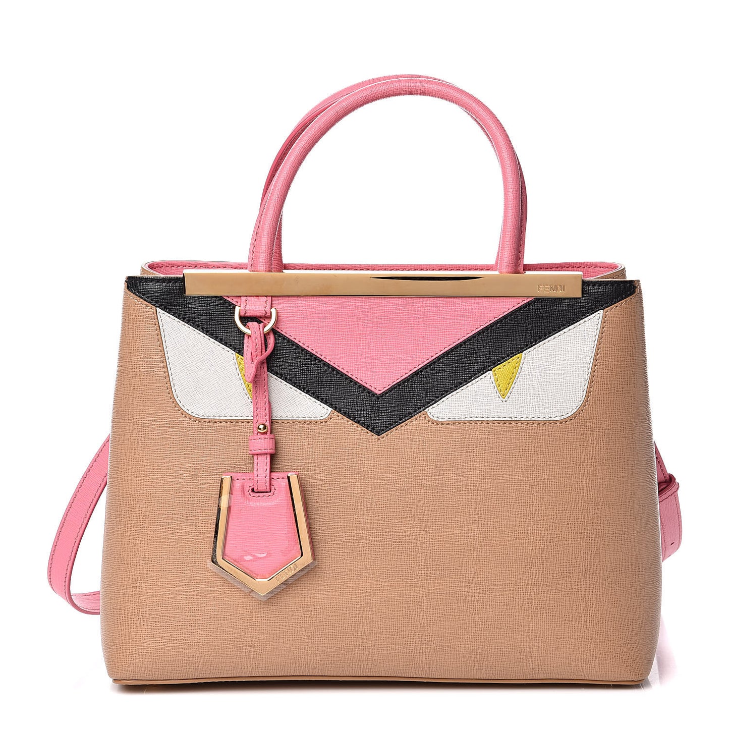 Vitello Elite Monster Petite 2Jours Tote Cuoio Lollypop Multicolor