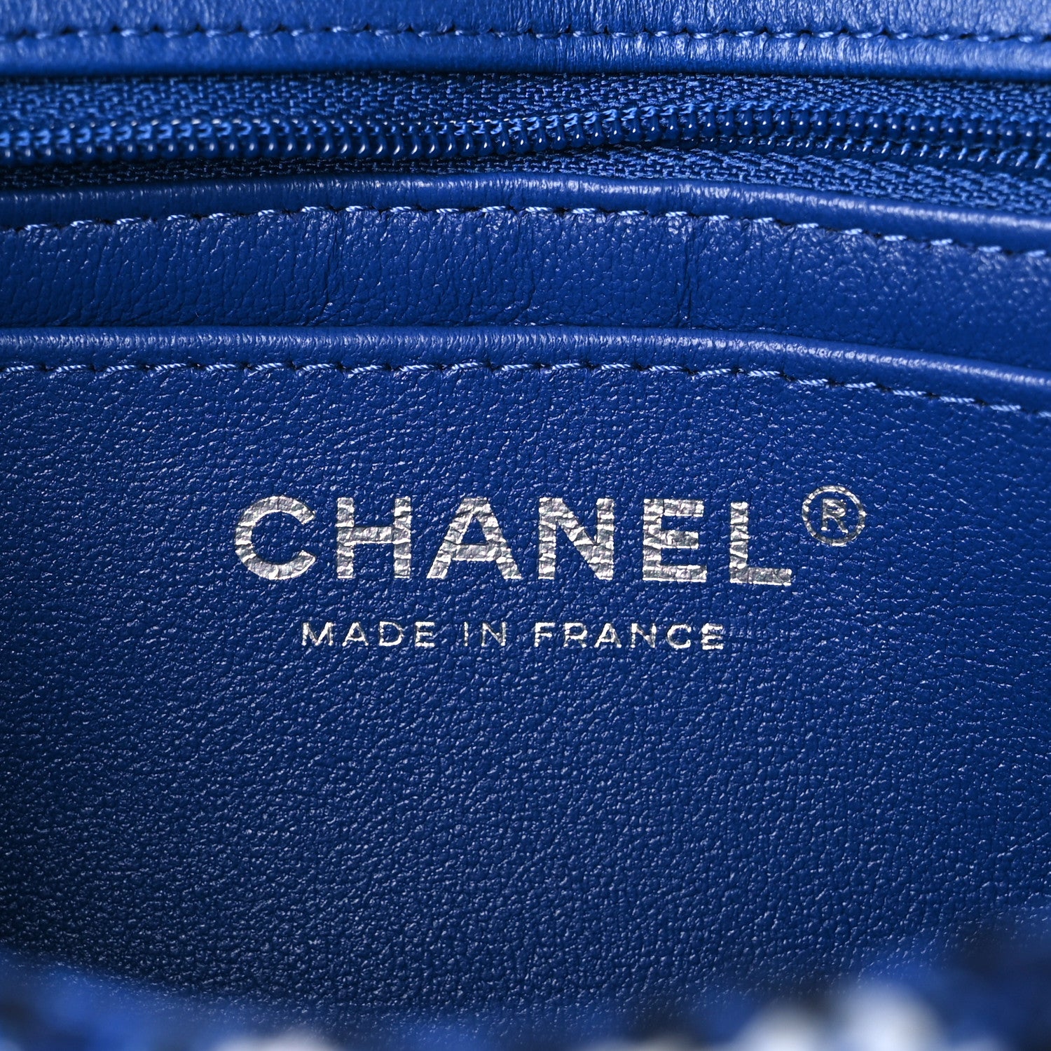 Chanel Tweed Quilted Mini Rectangular Flap Navy Blue Ecru 6 of 11