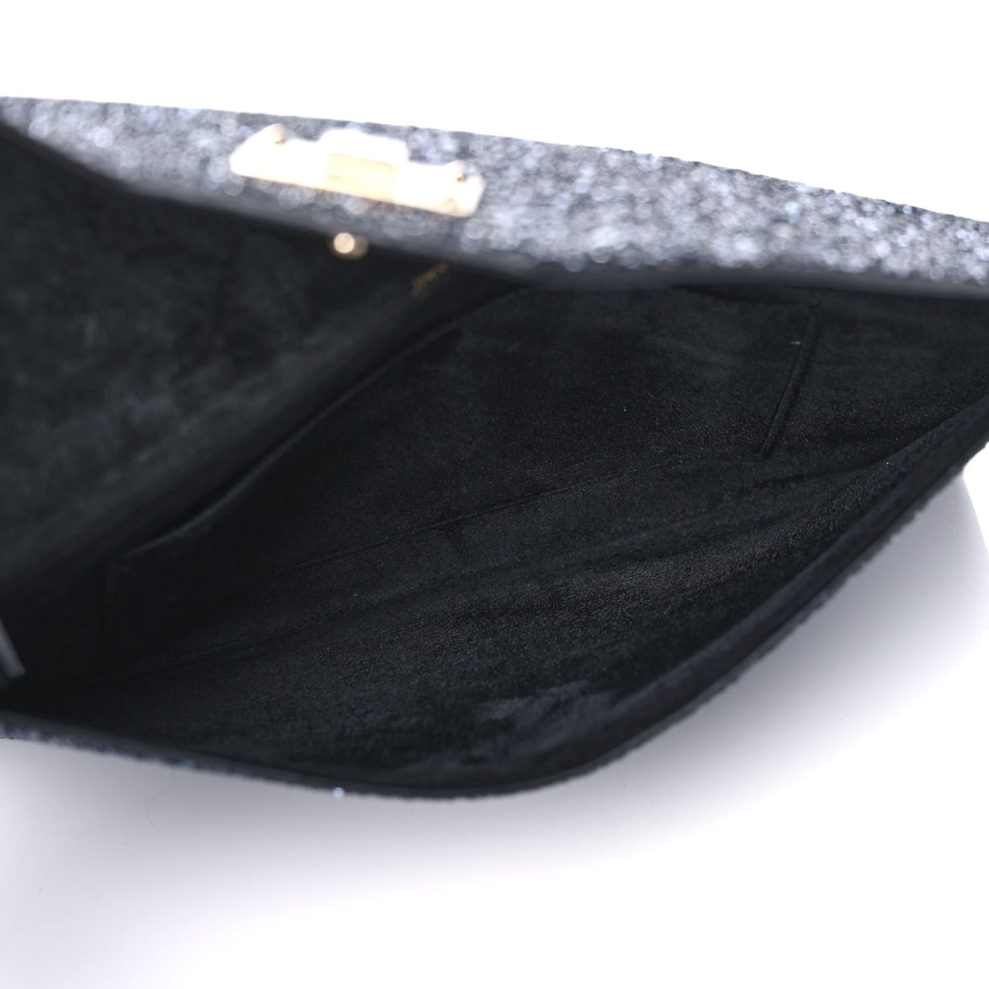 Star Coarse Glitter Rosetta Envelope Clutch Navy Mix