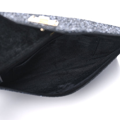 Jimmy Choo Star Coarse Glitter Rosetta Envelope Clutch Navy Mix 5 of 8