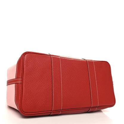 Hermes Toile Militaire Vache Country Garden Party Tote 36 MM Rose Sakura Rouge Duchesse 4 of 10