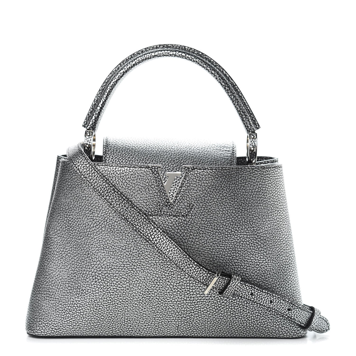 Louis Vuitton Taurillon Capucines PM Chrome 1 of 10