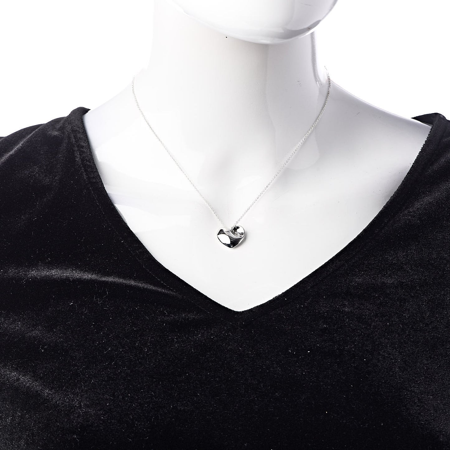 Sterling Silver Folded Heart Pendant Necklace