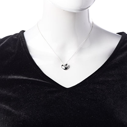 Tiffany Sterling Silver Folded Heart Pendant Necklace 2 of 6