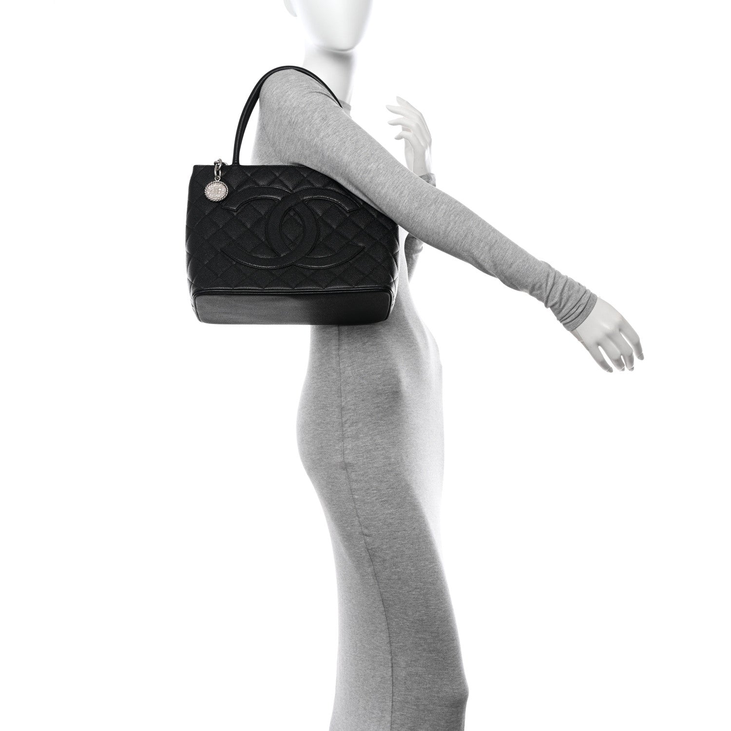 Chanel Caviar Quilted Medallion Tote Black 2 of 12
