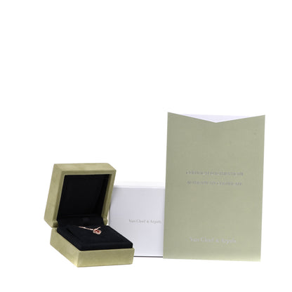Van Cleef & Arpels 18K Rose Gold Carnelian Sweet Alhambra Pendant Necklace 6 of 6