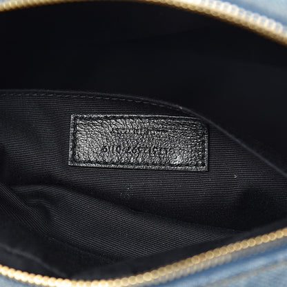 Saint Laurent Denim Matelasse Quilted Summer Embroidered Classic Monogram Camera Bag Blue 7 of 11